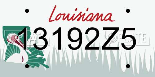 13192Z5 Louisiana License Plate