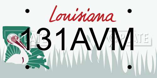 131AVM Louisiana License Plate