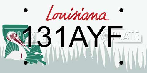 131AYF Louisiana License Plate
