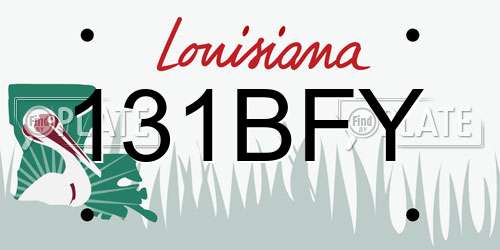 131BFY Louisiana License Plate