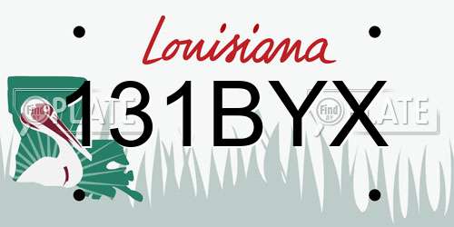 131BYX Louisiana License Plate