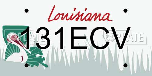 131ECV Louisiana License Plate