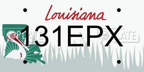 131EPX Louisiana License Plate