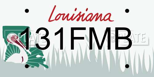 131FMB Louisiana License Plate