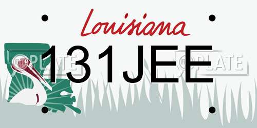 131JEE Louisiana License Plate