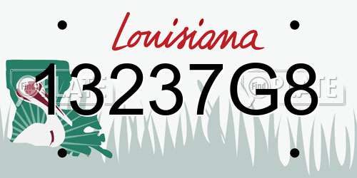 13237G8 Louisiana License Plate