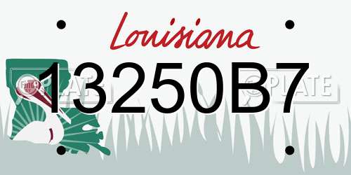 13250B7 Louisiana License Plate