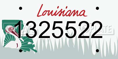 1325522 Louisiana License Plate