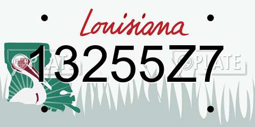 13255Z7 Louisiana License Plate