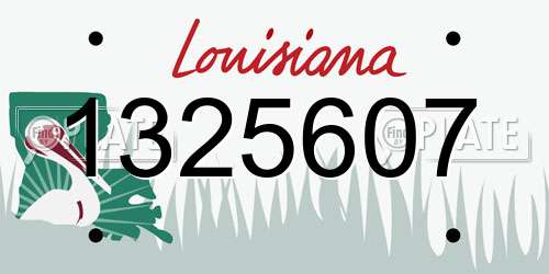 1325607 Louisiana License Plate