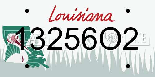 13256O2 Louisiana License Plate