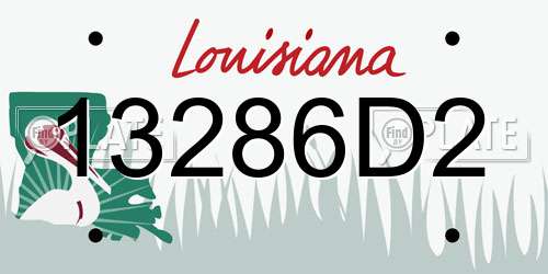 13286D2 Louisiana License Plate