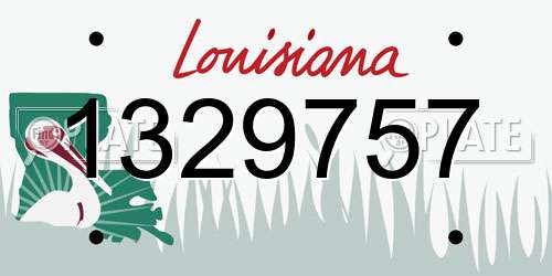 1329757 Louisiana License Plate