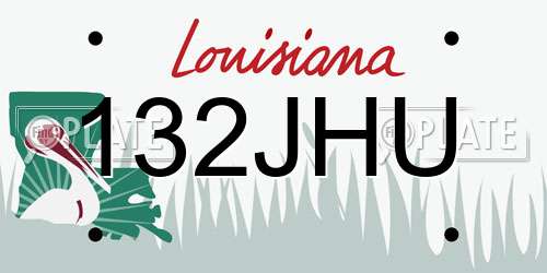 132JHU Louisiana License Plate