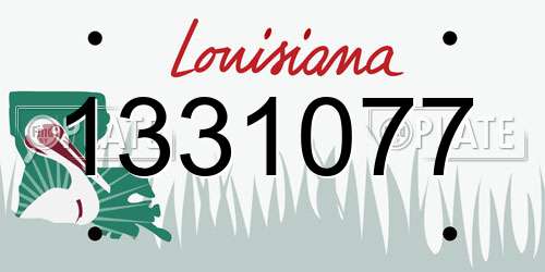 1331077 Louisiana License Plate