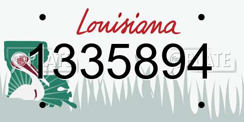 1335894 Louisiana License Plate