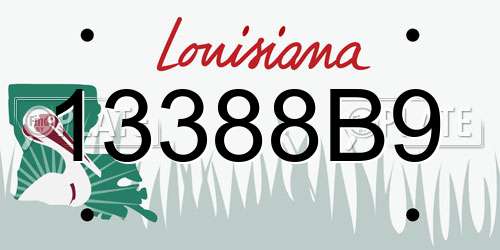 13388B9 Louisiana License Plate