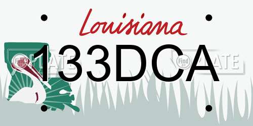 133DCA Louisiana License Plate