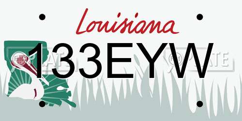 133EYW Louisiana License Plate