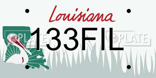 133FIL Louisiana License Plate