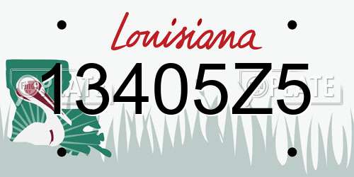 13405Z5 Louisiana License Plate