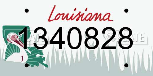 1340828 Louisiana License Plate