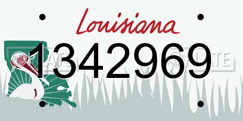 1342969 Louisiana License Plate