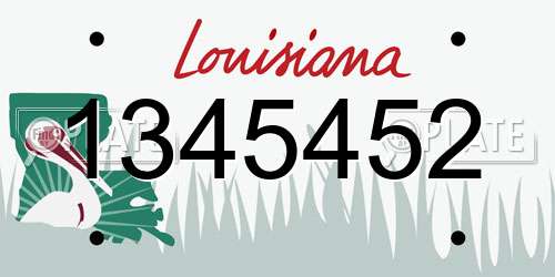 1345452 Louisiana License Plate
