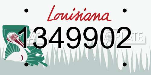 1349902 Louisiana License Plate