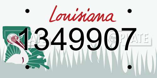 1349907 Louisiana License Plate