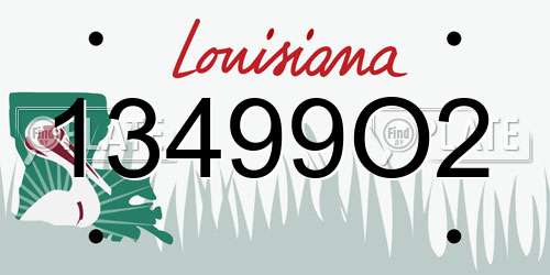 13499O2 Louisiana License Plate