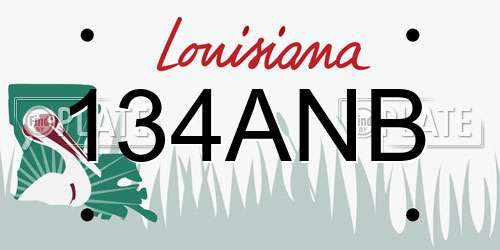 134ANB Louisiana License Plate