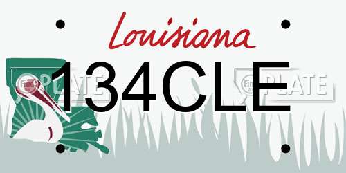 134CLE Louisiana License Plate