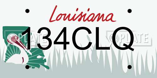 134CLQ Louisiana License Plate