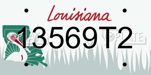 13569T2 Louisiana License Plate