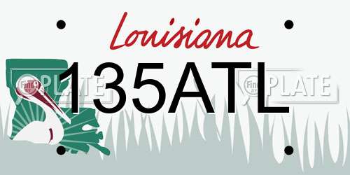 135ATL Louisiana License Plate