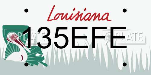 135EFE Louisiana License Plate