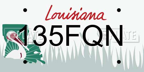 135FQN Louisiana License Plate