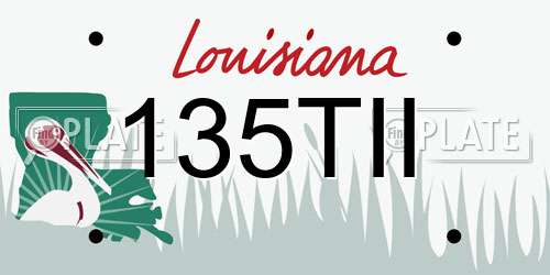 135TII Louisiana License Plate
