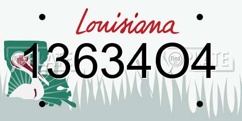 13634O4 Louisiana License Plate