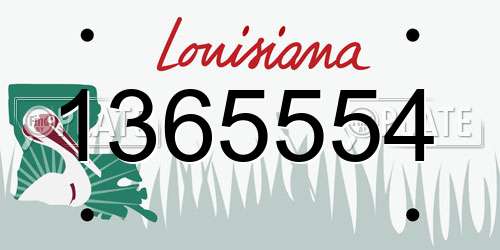1365554 Louisiana License Plate
