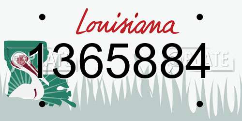 1365884 Louisiana License Plate