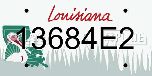 13684E2 Louisiana License Plate