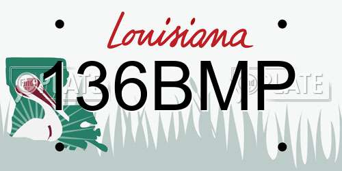 136BMP Louisiana License Plate