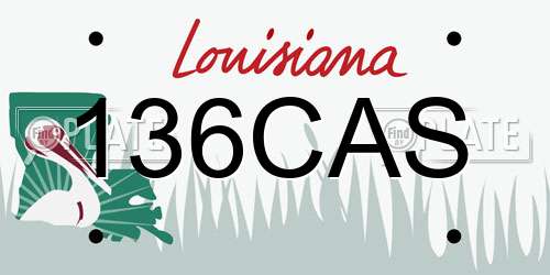 136CAS Louisiana License Plate