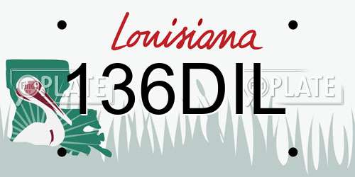 136DIL Louisiana License Plate