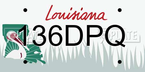 136DPQ Louisiana License Plate