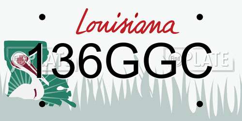 136GGC Louisiana License Plate