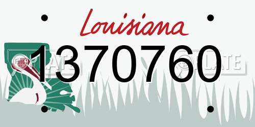 1370760 Louisiana License Plate