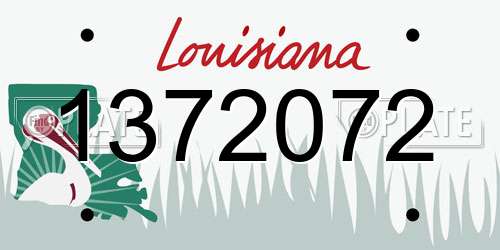 1372072 Louisiana License Plate